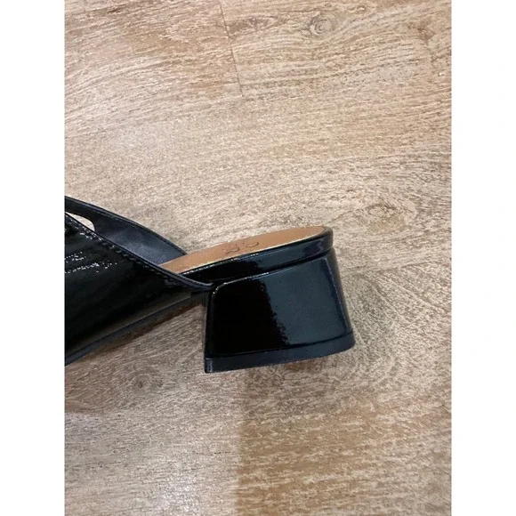 Donald Pliner Womens Black Patent Leather Mary Jane Mules Square Toe Block Heel - Picture 4 of 7